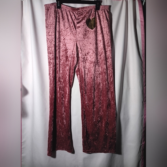 Velvet Burgundy Pants - Picture 1 of 5